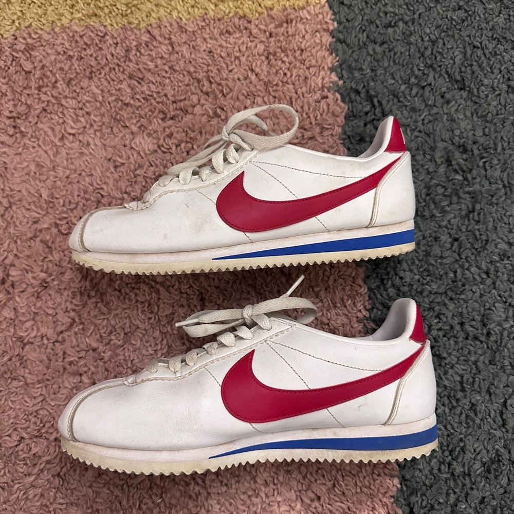 Nike White and Red  Cortez Sneakers